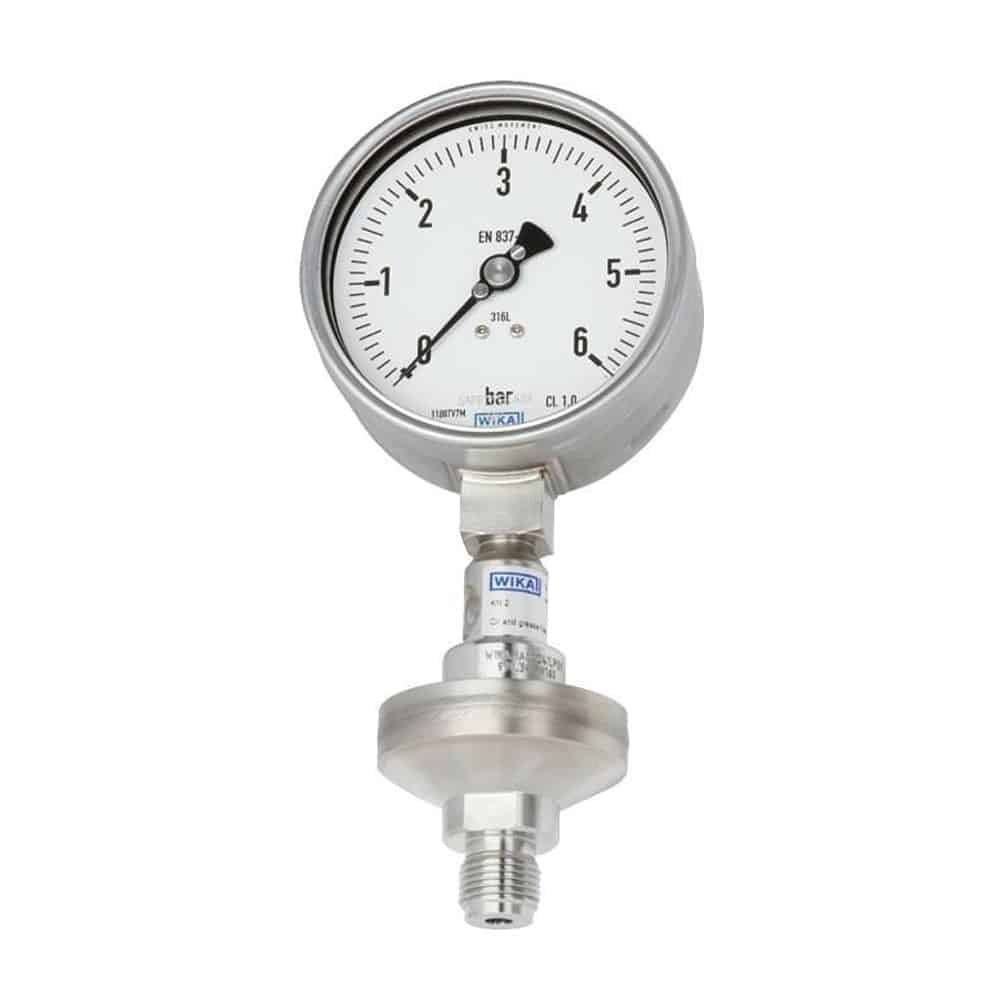 WIKA Threaded Diaphragm Seal with Pressure Gauge